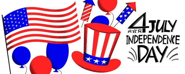 America Independent Day Szablon Projektu Wektorowe Ilustracje Świąteczne Lipca Ulotka — Wektor stockowy