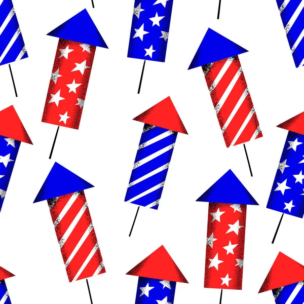 America Independent Day Motif Sans Couture Illustrations Vectorielles Festives Juillet — Image vectorielle