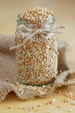 Kuru buğday, yumuşak odak arka plan ile cam