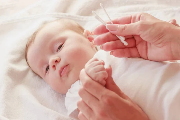 Baby Hands Mother Indoors Soft Focus Background Royalty Free Stock Images