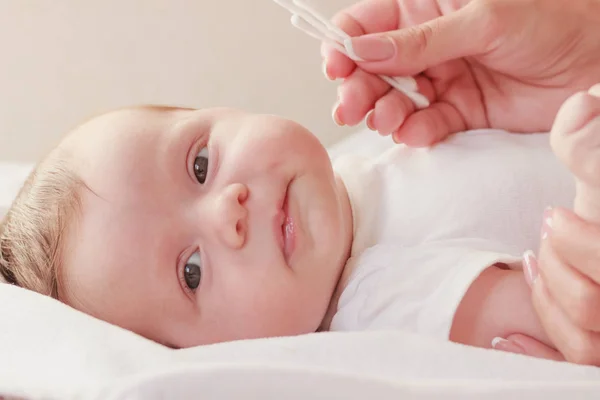 Baby Hands Mother Indoors Soft Focus Background Royalty Free Stock Photos