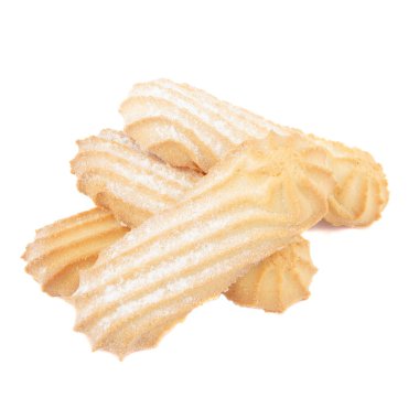 Farklı kurabiye, üzerinde beyaz izole ürün yelpazesine