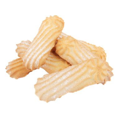 Farklı kurabiye, üzerinde beyaz izole ürün yelpazesine