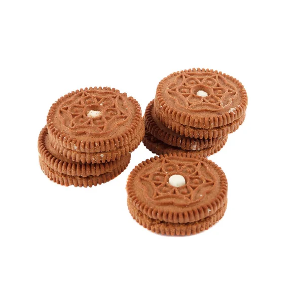 Ποικιλία Από Διαφορετικά Cookies Απομονώνονται Λευκό — Φωτογραφία Αρχείου
