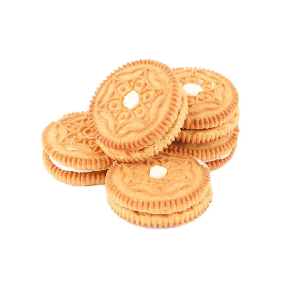 Sortiment av olika cookies, isolerad på vit — Stockfoto