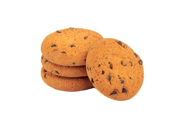 Galletas de avena hechas a mano con chispas de chocolate, aisladas — Foto de Stock