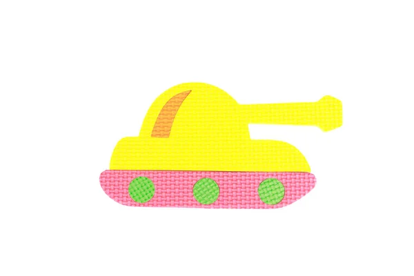 Renkli tank resmi, beyaz arka planda oyuncak — Stok fotoğraf