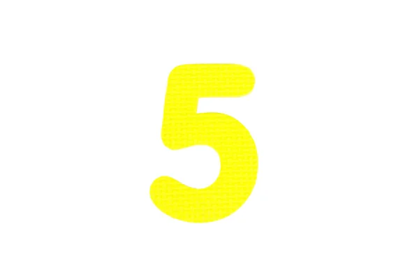 Image of number five, isolated on the white background — Stock Photo, Image
