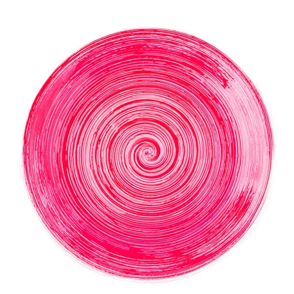 Насичена рожева тарілка на білому тлі — стокове фото