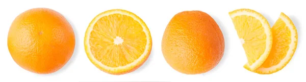 Ensemble Différentes Variations Oranges Isolées Sur Blanc — Photo