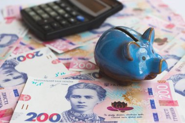 Kumbaralı 200 hryvnianın geçmişi, iş konsepti.