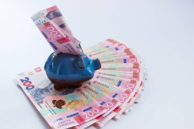 Kumbaralı 200 hryvnianın geçmişi, iş konsepti.