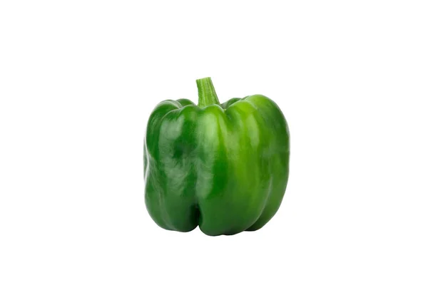 Green Raw Bell Pepper White Background — Stock Photo, Image