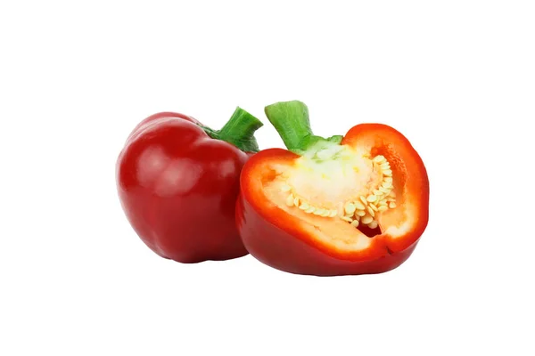 Rode Rauwe Paprika Witte Achtergrond — Stockfoto