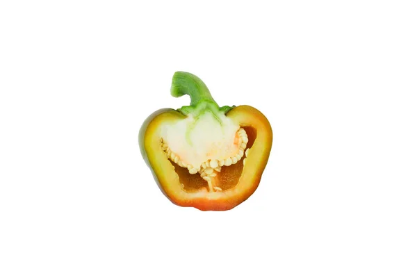 Rode Groene Rauwe Paprika Witte Achtergrond — Stockfoto