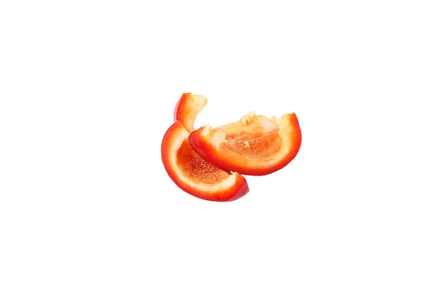 Red Raw Bell Pepper White Background — Stock Photo, Image