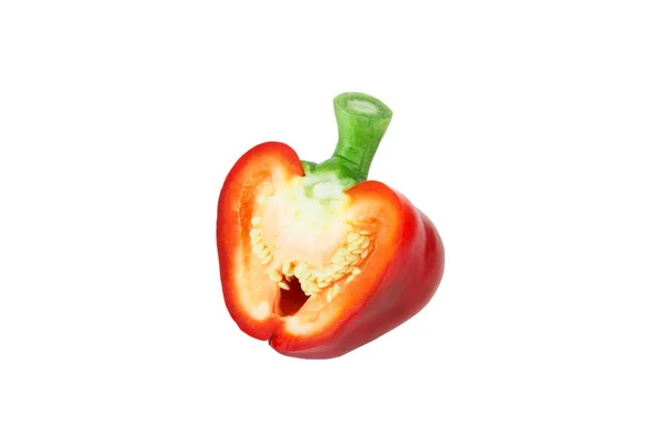 Red Raw Bell Pepper White Background — Stock Photo, Image