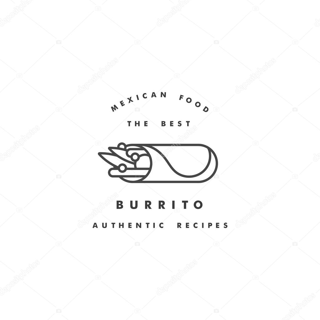 Vector design template logo and emblem - mexican burrito. Logos in trendy linear style isolated on white background