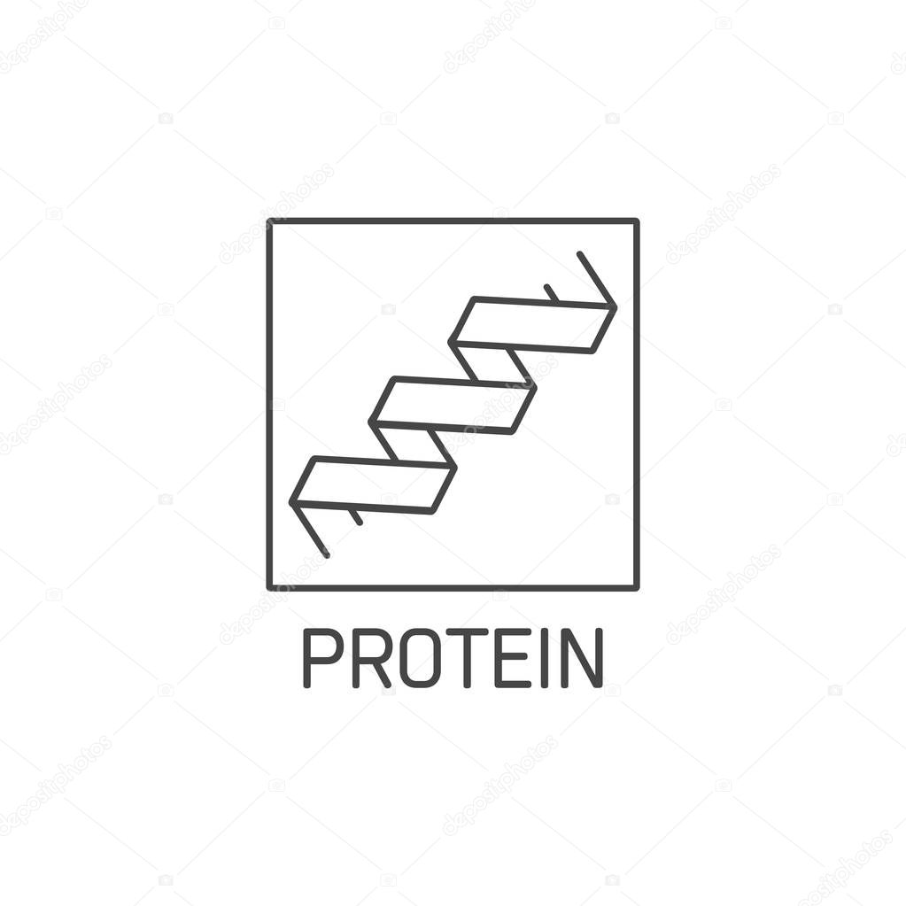 Vector logo, badge and icon for natural and health product. Protein sign design. Symbol of healthy eating