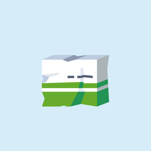 Иконка векторной иллюстрации сильно поврежденной упаковки картонной медицины. Концепция поврежденного товара
.