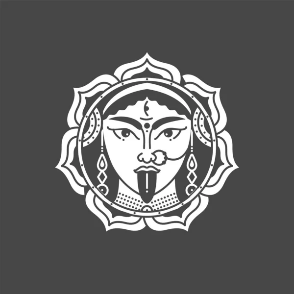 Vektorillustration av gudinnan Durga. Kultur och relidion symbol för Indien. — Stock vektor