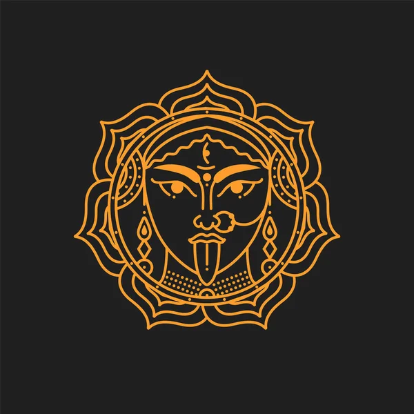 Vektorillustration av gudinnan Durga. Kultur och relidion symbol för Indien. — Stock vektor