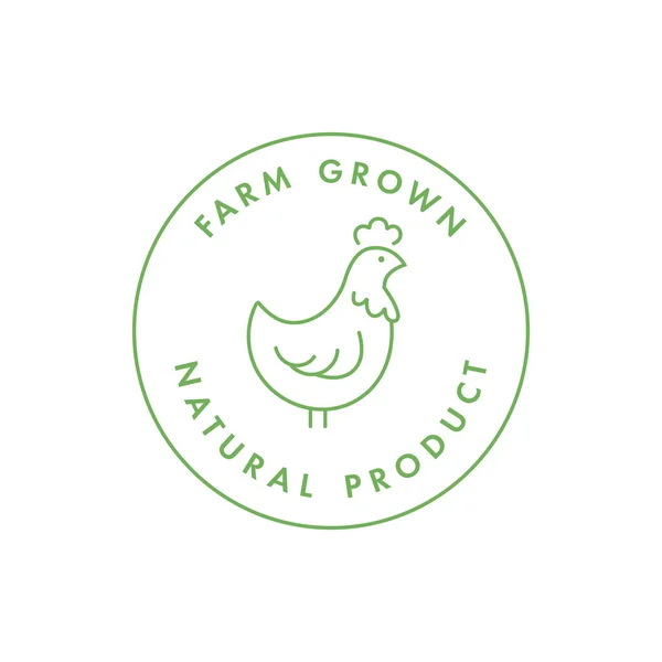 Logotipo del vector, insignia o icono para la granja natural y productos saludables. Símbolo de comprar comida local . — Vector de stock