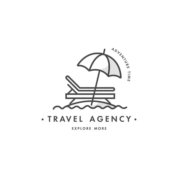 Vector design colorful template logo or emblem - travel agency and different types of tourism. Concep travel icon. Logos in trendy linear style isolated on white background. — Stock Vector