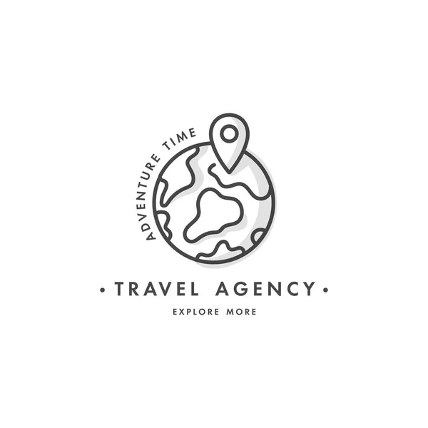 Vector set design kolorowe szablony logo i emblematy - biuro podróży i różne rodzaje turystyki. Ikona podróży Concep. Logo w modnym stylu liniowym odizolowane na białym tle. — Wektor stockowy