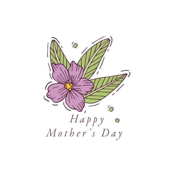 Διάνυσμα χέρι σχέδιο κλήρωση για την Ημέρα της Μητέρας ευχές κάρτα πολύχρωμο χρώμα. Τυπογραφία και εικονίδιο για φόντο διακοπών άνοιξη, πανό ή αφίσες και άλλα εκτυπώσιμα. — Διανυσματικό Αρχείο