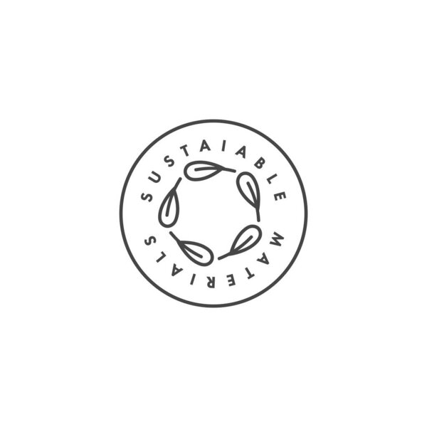 Векторный логотип, бейдж или иконка для экологичного производства - экологичные материалы. Дизайн знаков экологической безопасности. Символ натурального сертифицированного производства одежды
.