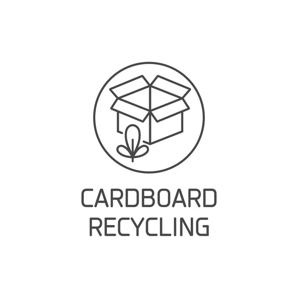 Logo vectoriel, badge ou icône pour les produits naturels et biologiques. Conception de panneaux éco-sûrs. Panneau de recyclage en carton . — Image vectorielle