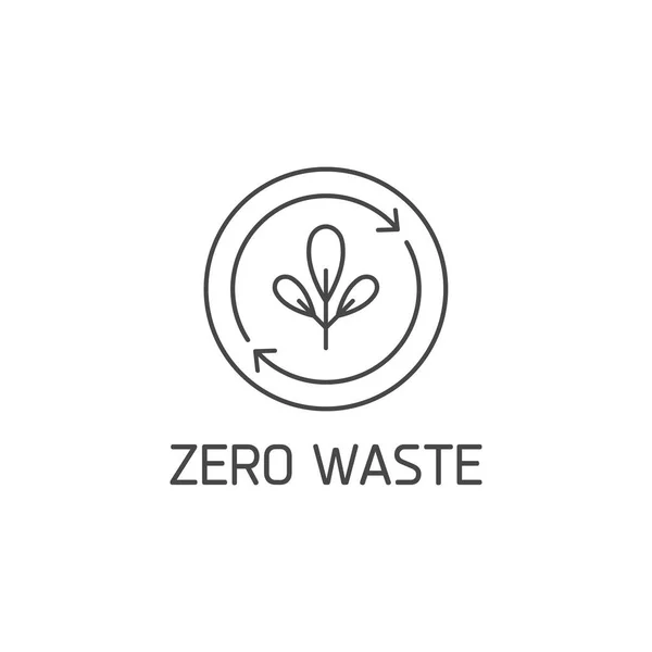 Logo wektorowe, odznaka lub ikona produktów naturalnych i ekologicznych. Eko bezpieczne projektowanie znaków. Znak zero odpadów. — Wektor stockowy