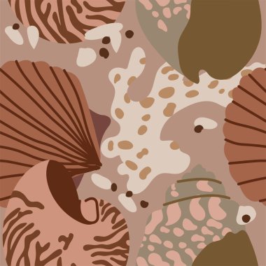 Deniz kabuklu taşıyıcı patent. Kusursuz deniz şablonu ya da paket için paket kağıdı. Çağdaş modern moda dokusu