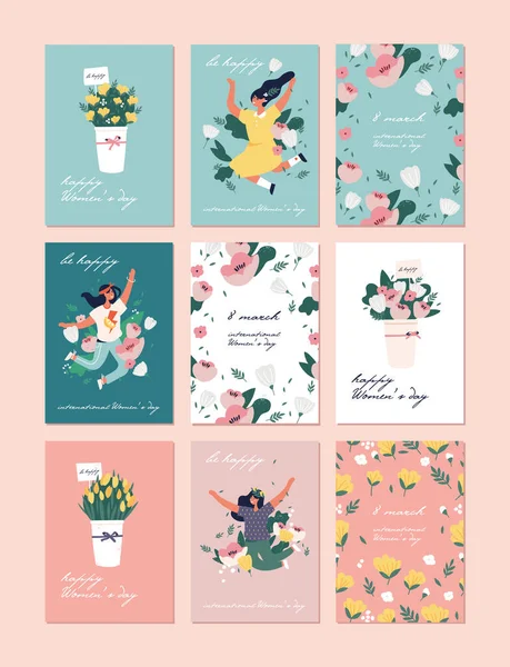 Vektorová ilustrace pro mezinárodní den žen. Krásná kytice. Šablona pro karty, plakáty, letáky a další uživatele, — Stockový vektor
