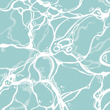 Vektör illüstrasyon gök mavisi su yüzeyi deseni. Deniz dalgalanması arkaplanı