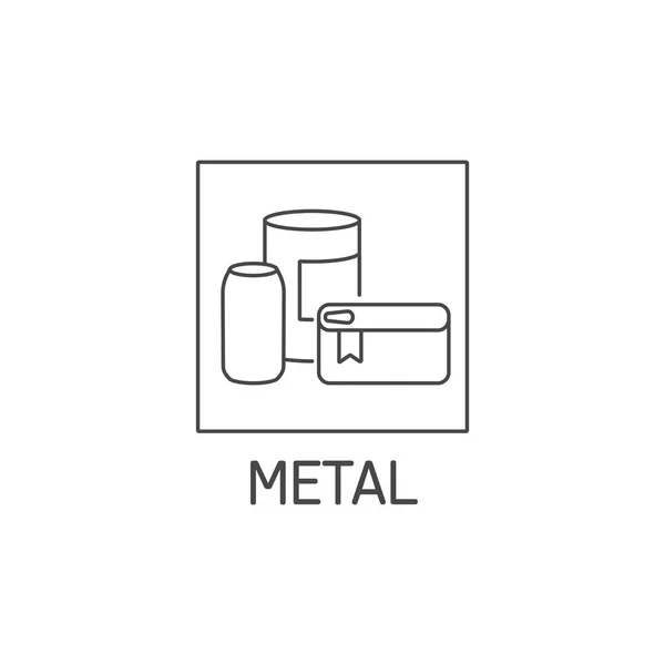 Logo Vectorial Insignia Icono Para Residuos Metálicos Diseño Biodegradable Del — Archivo Imágenes Vectoriales