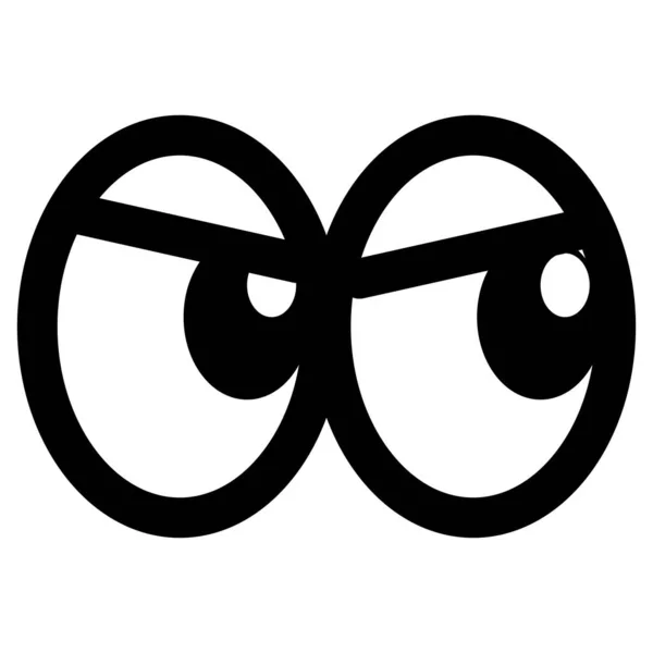 Angry eye icon illustration with raised eyebrows