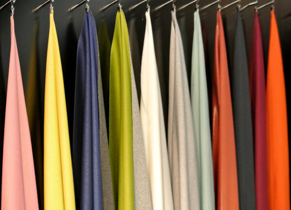 the colored hanging fabrics