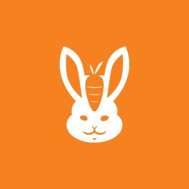 Havuç logo vektör örnekleme şablonlu basit tavşan