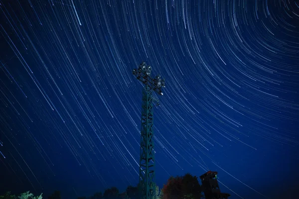 Trilha Estrela Céu Noturno — Fotografia de Stock