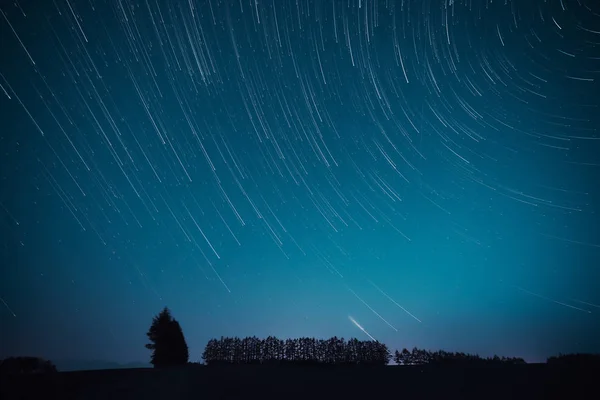 Rastro Estrellas Cielo Nocturno — Foto de Stock