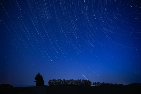 Rastro Estrellas Cielo Nocturno — Foto de Stock