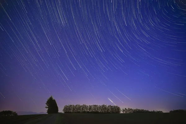 Rastro Estrellas Cielo Nocturno — Foto de Stock