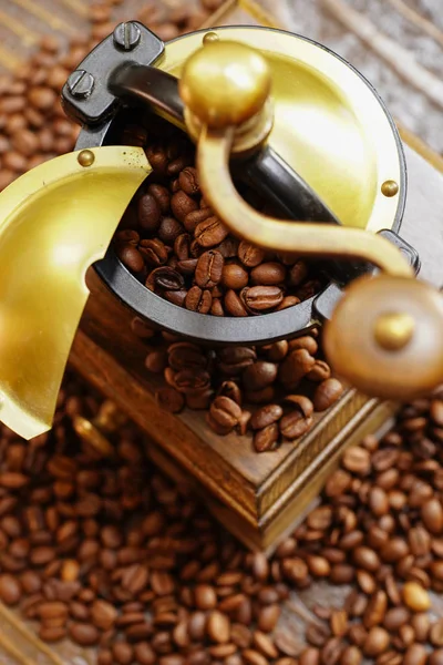 coffee beans and coffee mill