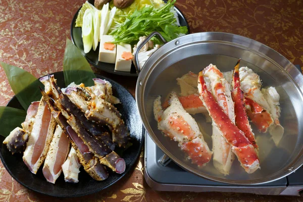 Krabba Hot Pot Matlagning Japan — Stockfoto