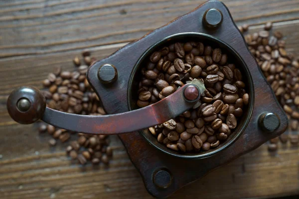 coffee beans and coffee mill