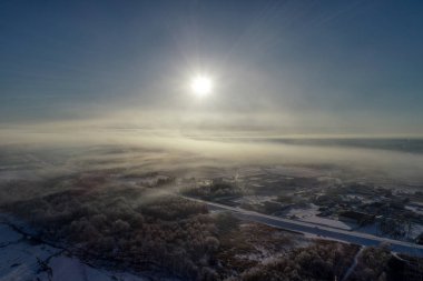 kış sabahı manzara