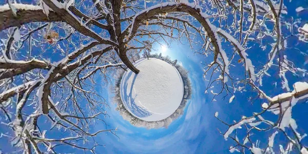 Little Planet Winter — Stock Photo, Image