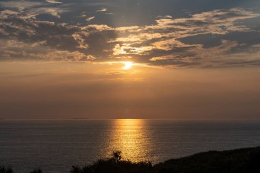 okinawa gün batımı ve deniz